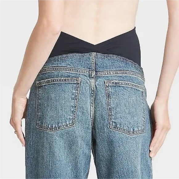 Ingrid & Isabel Maternity Over Belly Cropped Vintage Straight Jeans Size 8 - Picture 7 of 16